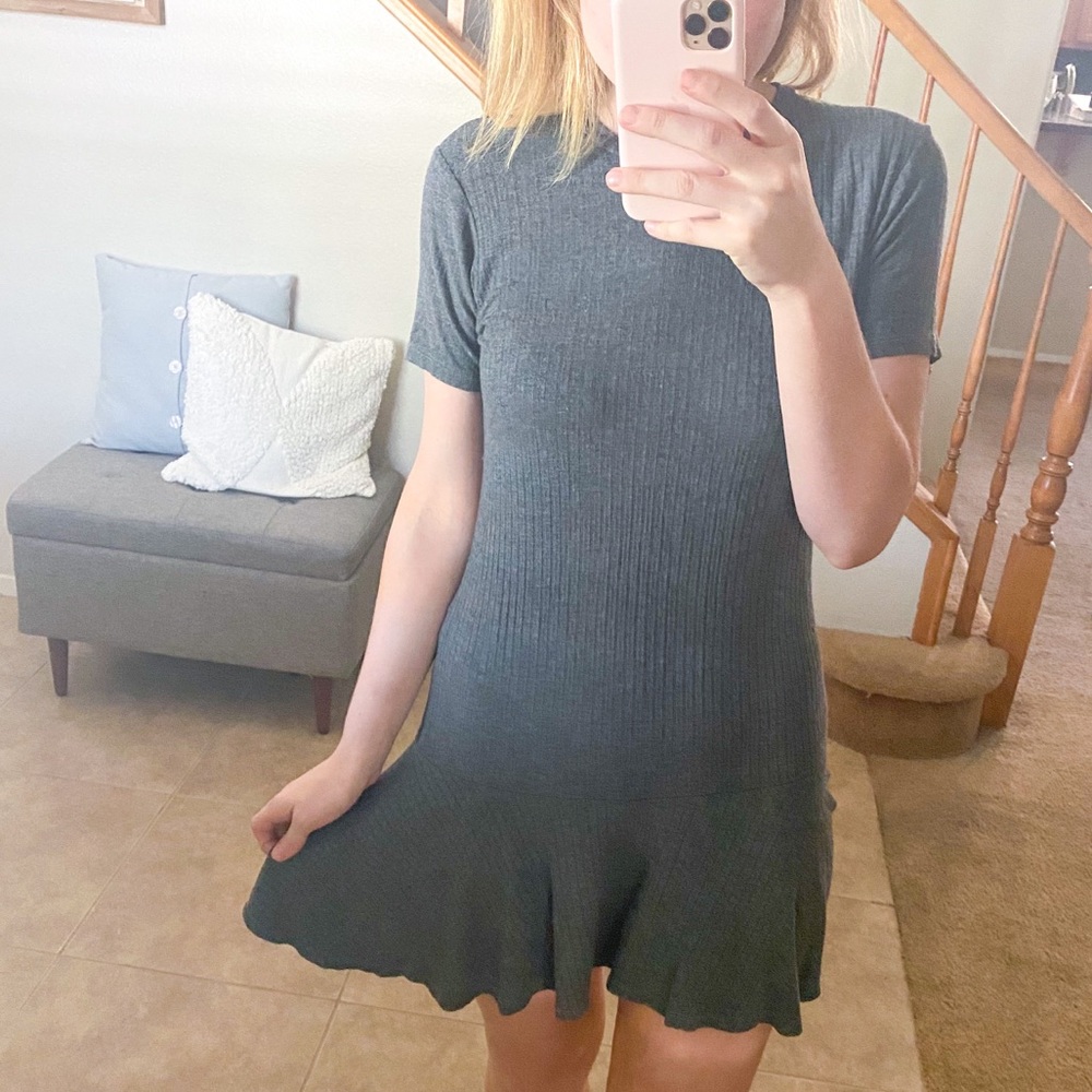 Cake + Roses Grey Peplum Mini Dress - Picture 4 of 4